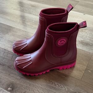 Michael Kors Burgundy Rain Boots Size 6